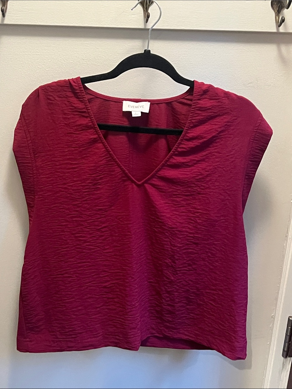 Evereve Sleeveless V-Neck Blouse in Deep Berry
